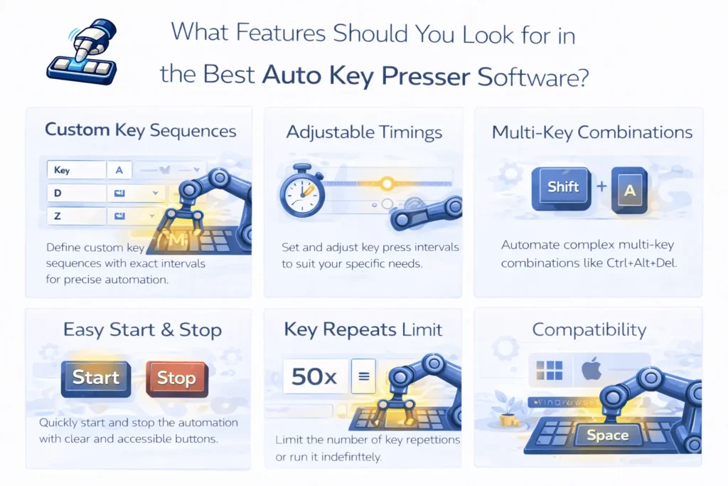 auto key presser software features